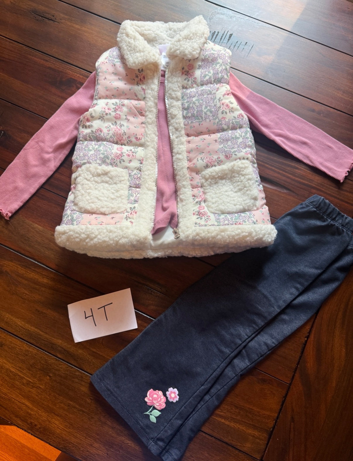 #51 Little Lass Girls 4T Outfit Set with Vest