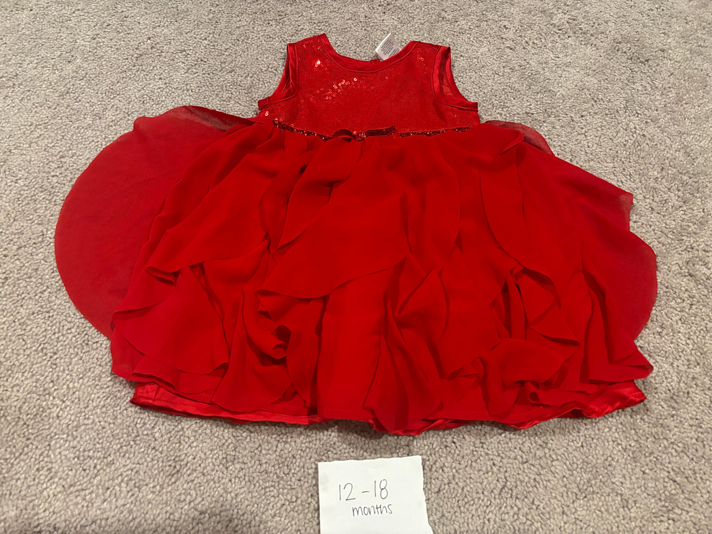 #98B - 12-18 Mo - EUC Toddler Holiday Dress Red