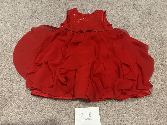 #138 - 12-18 Mo - VGUC Red Dress - PU 45236
