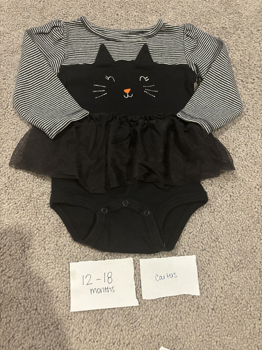 #138 - 12-18 Mo - VGUC Carters - LS Cat Tutu Bodysuit - PU 45236
