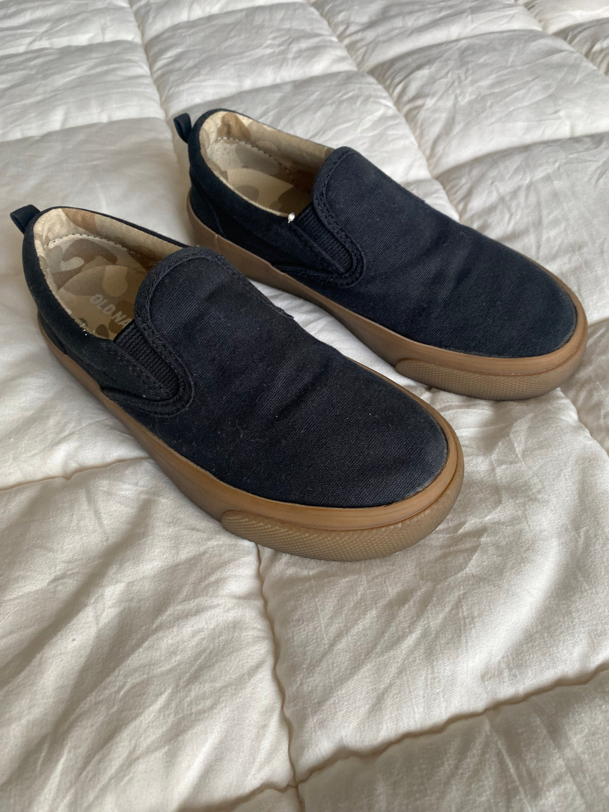 Seller 59 boys size 13 Cat and Jack black canvas slip on shoes