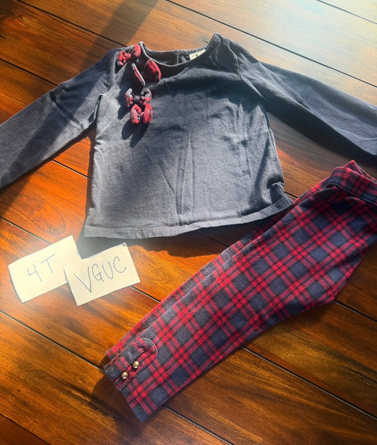 #51 Girls 4T Janie & Jack Plaid Set