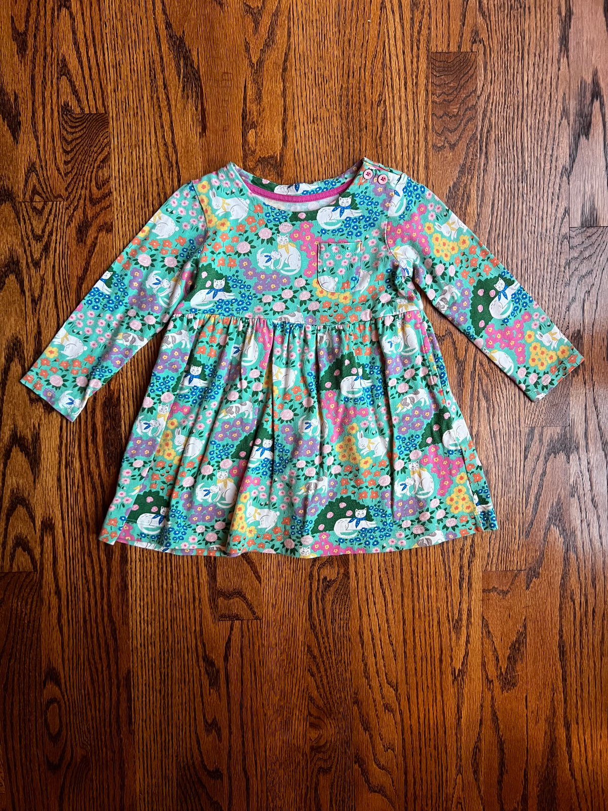 Seller #115 - Boden Girls 3-4Y Multicolor Floral Cats Dress, GUC