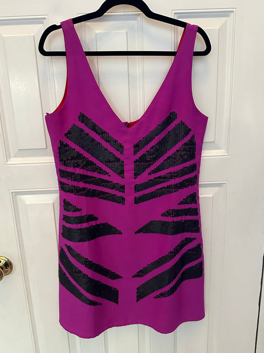 Sanctuary Plum Purple Black Sequin Dress Sz M  Retail $128