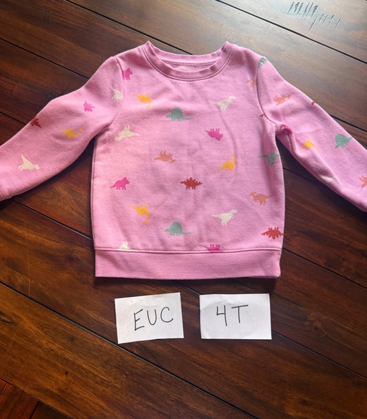 #51 Jumping Beans Girls 4T Pink Dinosaur Sweatshirt