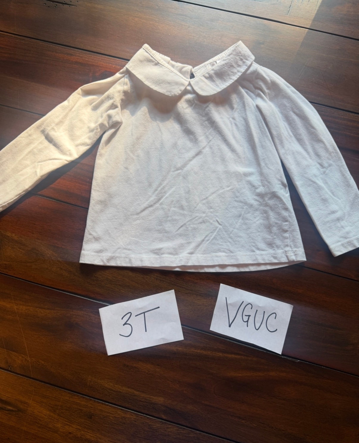 #51 3-4Y Zara Girls Collared White Top