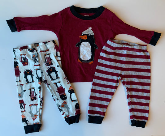Boys 6 Months Carter’s Penguin Striped Pajama Set