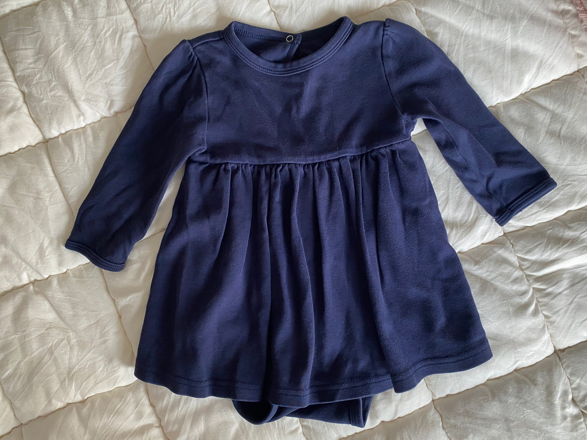 Seller 59 girls 12-18 mo Primary navy bodysuit dress