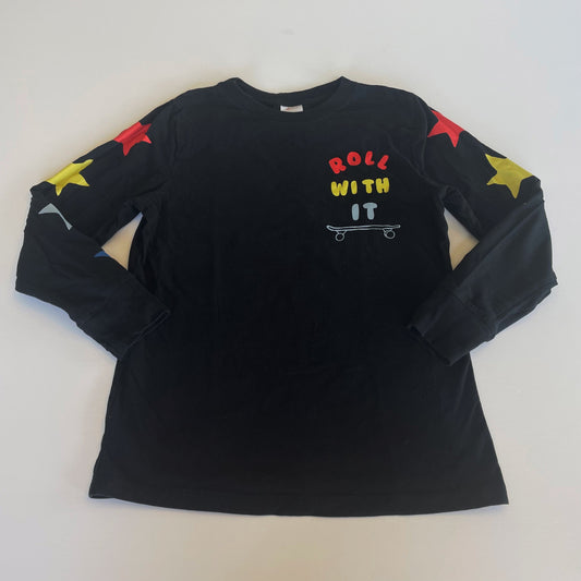 #118 | Size 130 / 8 | Hanna Andersson Boys Roll With It Skateboarding Long Sleeve Shirt