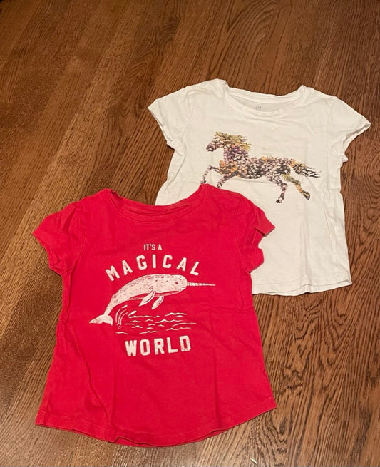 #57 Girls Gap Kids organic cotton t-shirt set, assorted colors size S (6/6x)