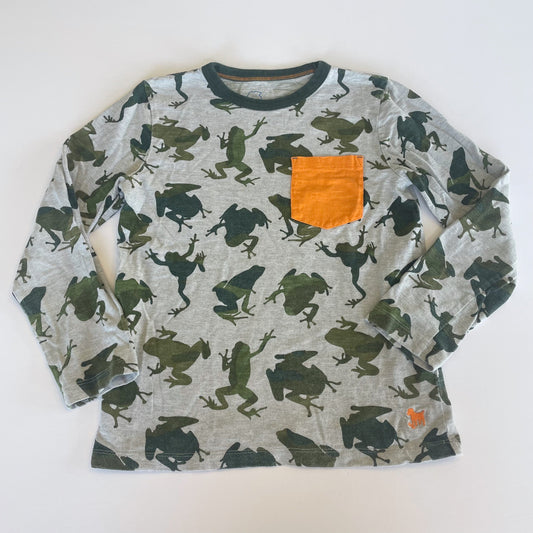 #118 | Size 7-8 y | Mini Boden Boys Frog Long Sleeve Shirt