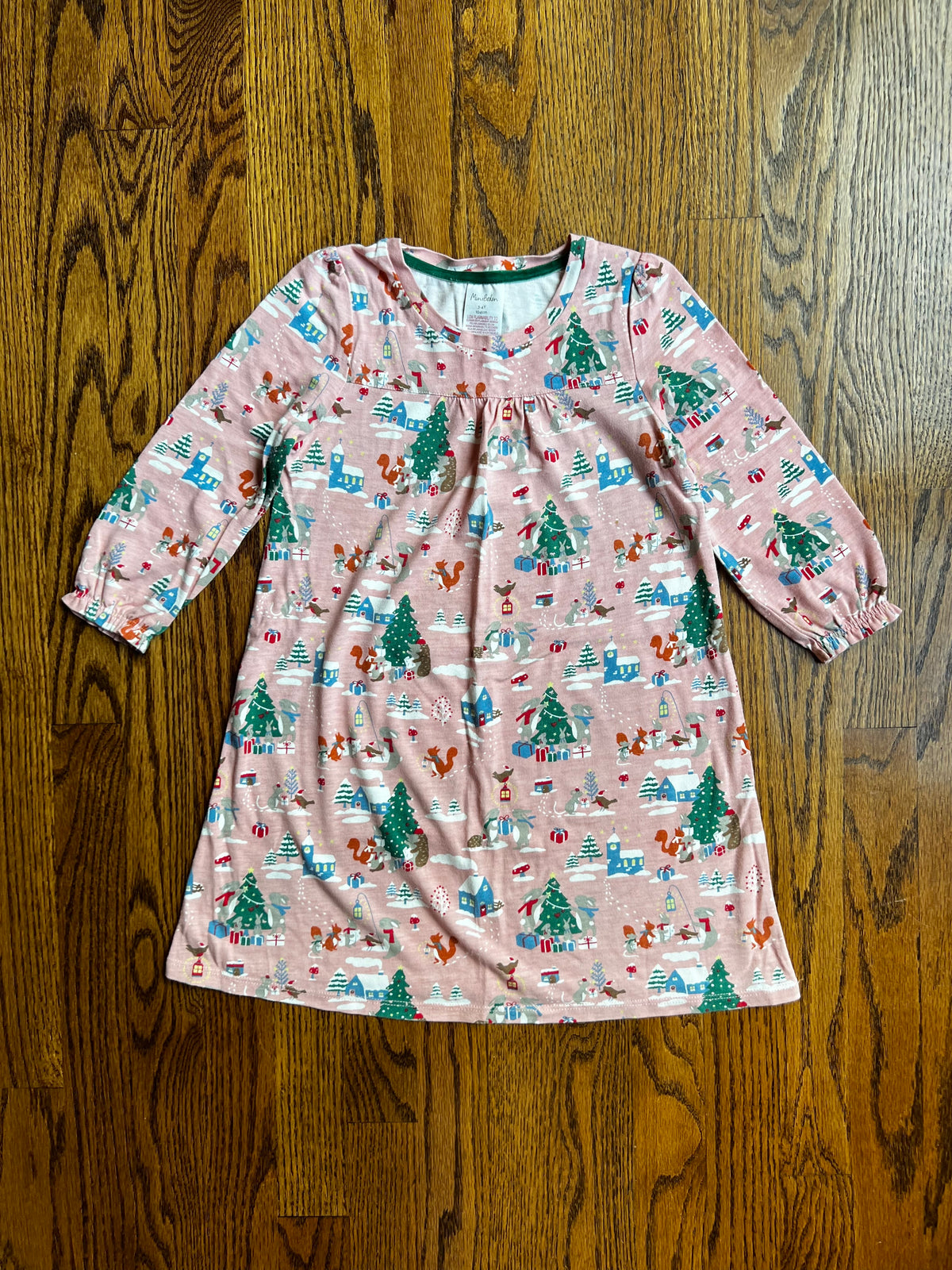 Seller #115 - Boden Girls 3-4Y Winter Animals Pink Nightgown, VGUC