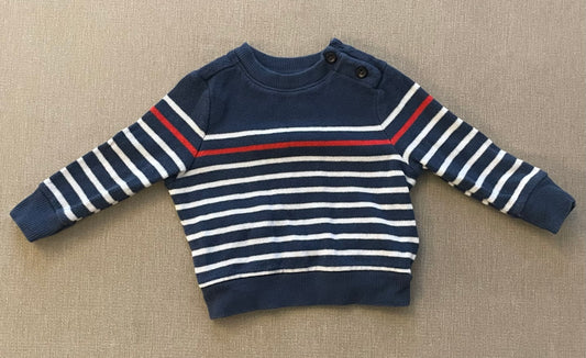 Seller #12 | Old Navy | Boys Navy Blue with White and Red Stripes | VGUC | Size 12-18 months