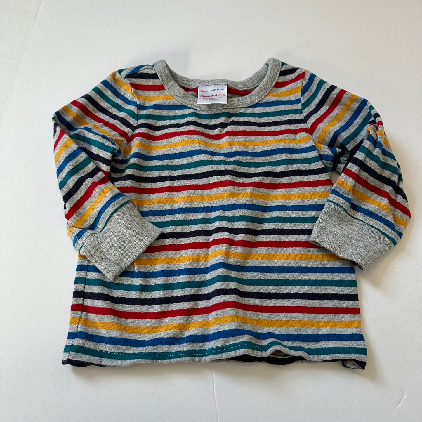 #86B Hanna Andersson Striped Top Boys 12-18M