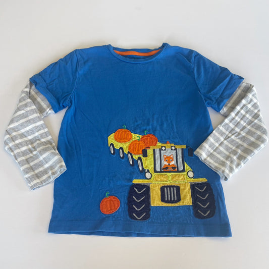 #118 | Size 6-7 y | Mini Boden Boys Pumpkin Tractor Shirt