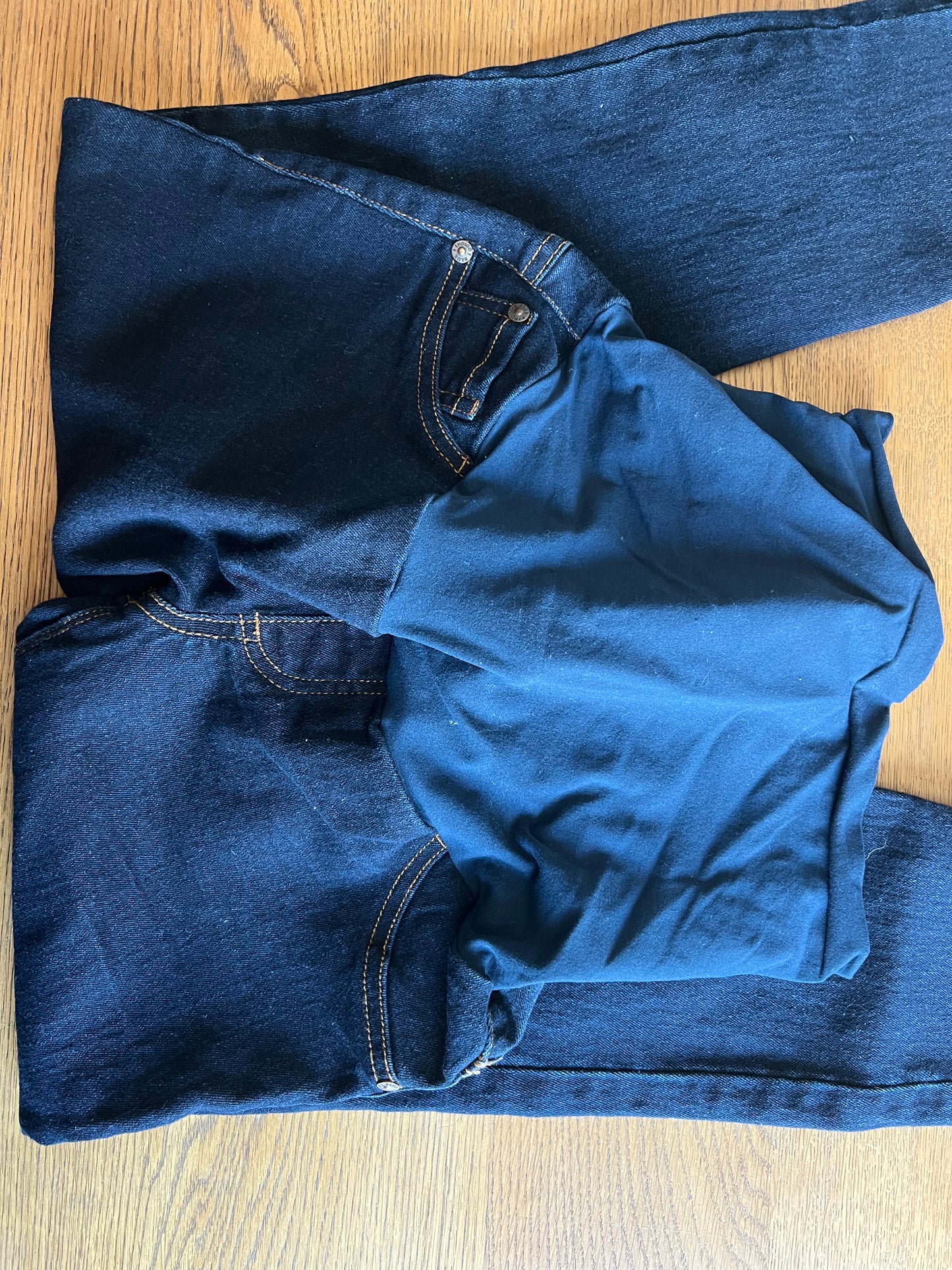 Indigo Blue full panel maternity jeans size Petite
