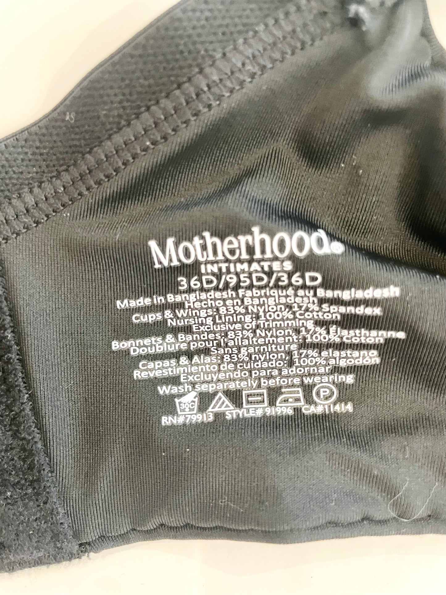 Motherhood maternity nursing bras black set of 2 size 36D
