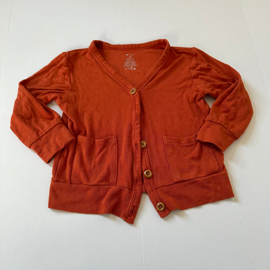 #86B Kyte Baby Burnt Orange Cardi 2T