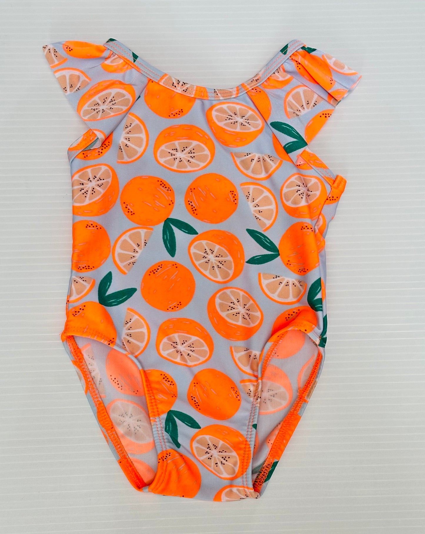Cat & Jack Baby Girls 9m Neon Oranges Swimsuit One-piece