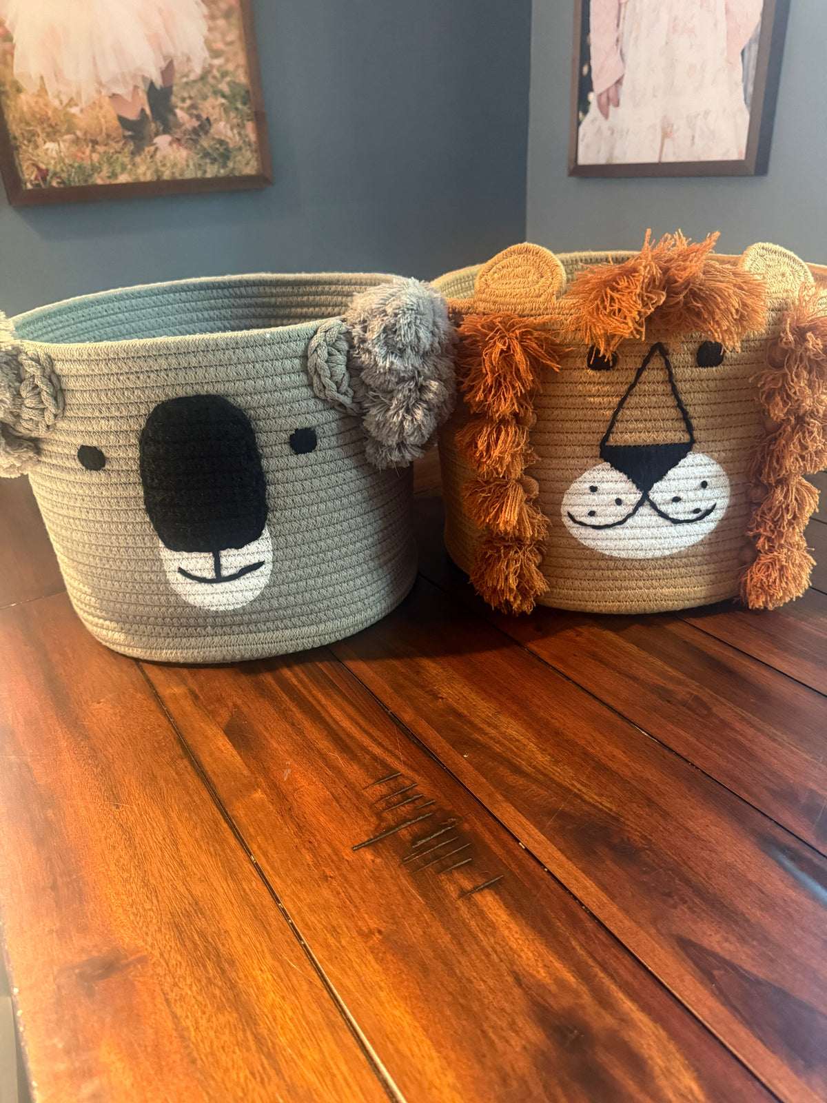 #51 REDUCED Pillowfort Lion and Koala Rope Baskets