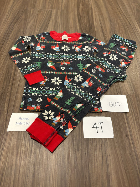 #138 - 4T - GUC Hanna Andersson - Gnome Christmas PJs - PU 45236