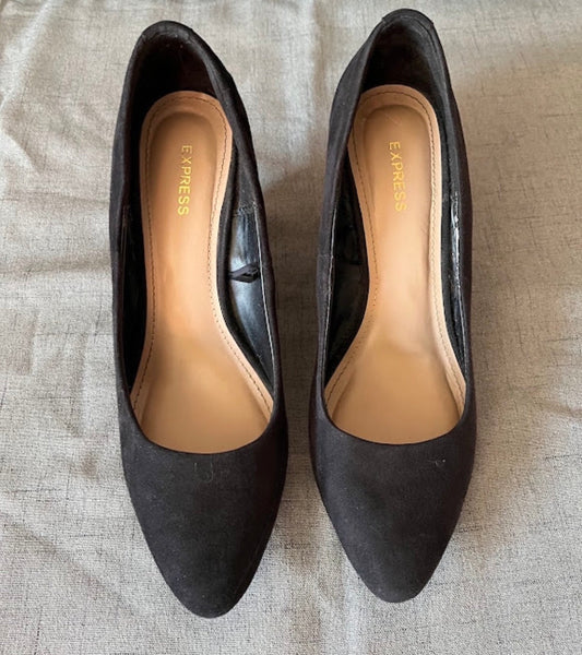 Seller #13 Express women’s size 8 black wedge shoes - worn once!