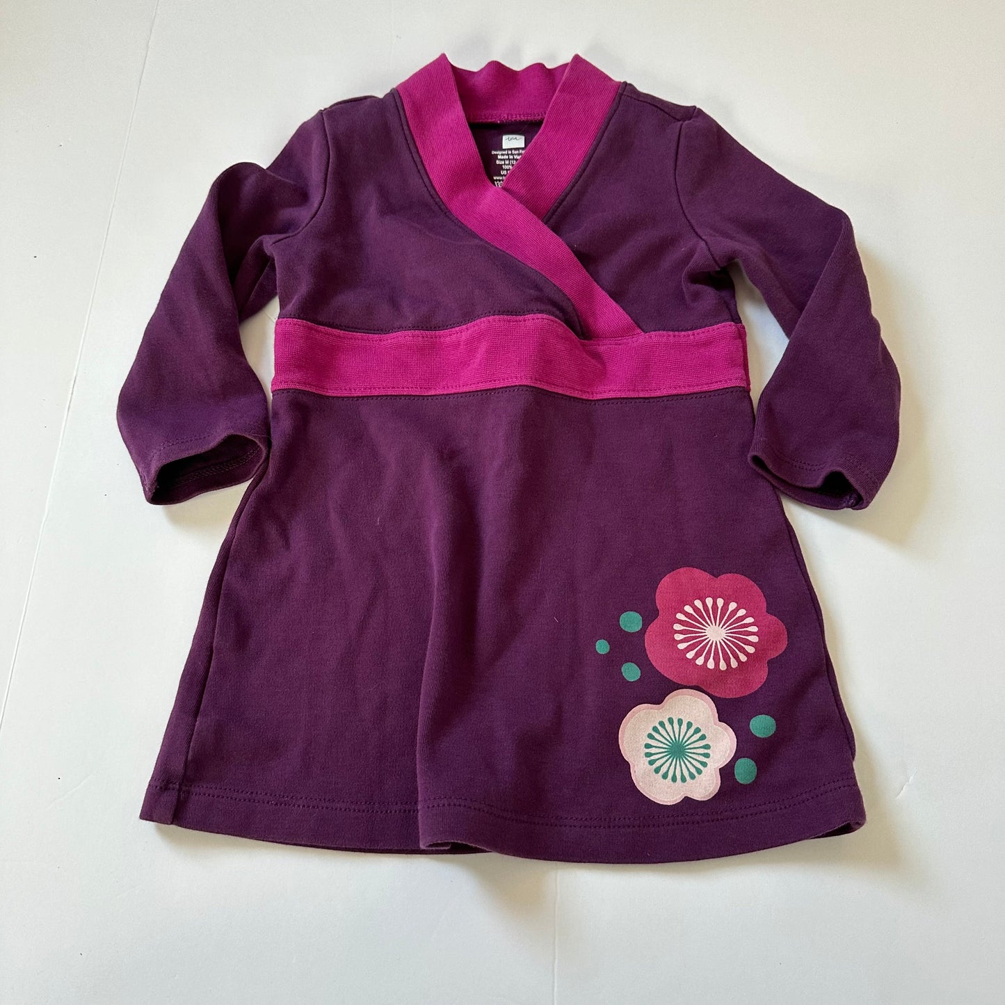 #86B Tea Purple Dress girls 12-18M