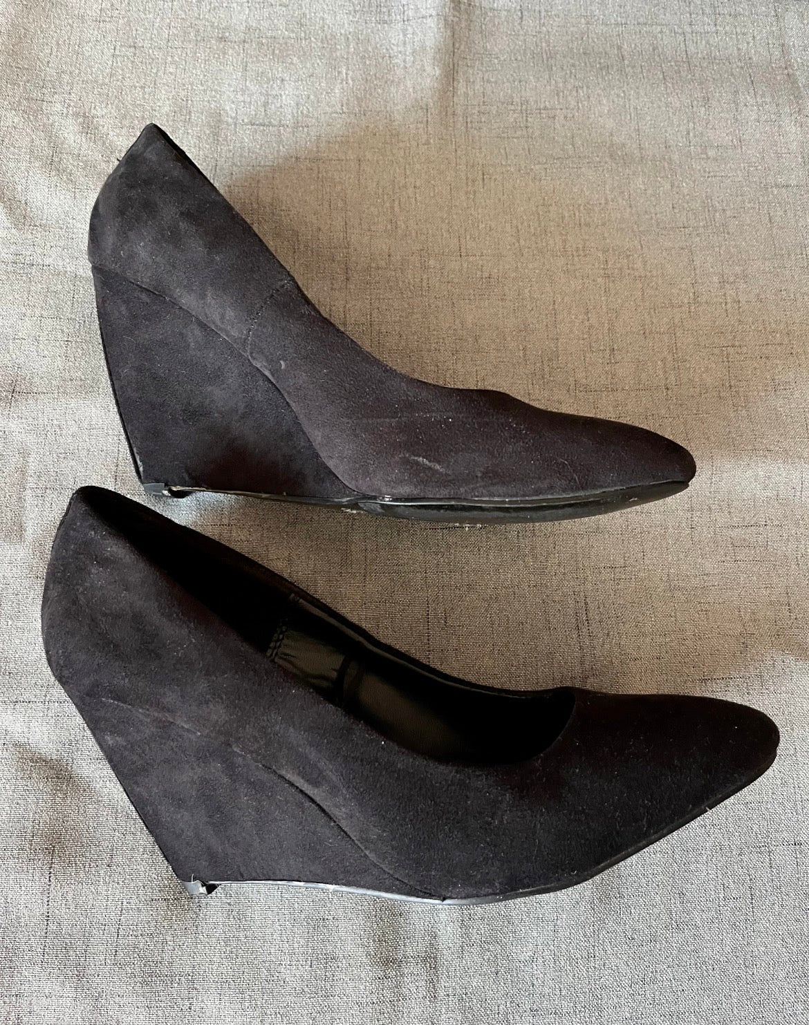 Seller #13 Express women’s size 8 black wedge shoes - worn once!