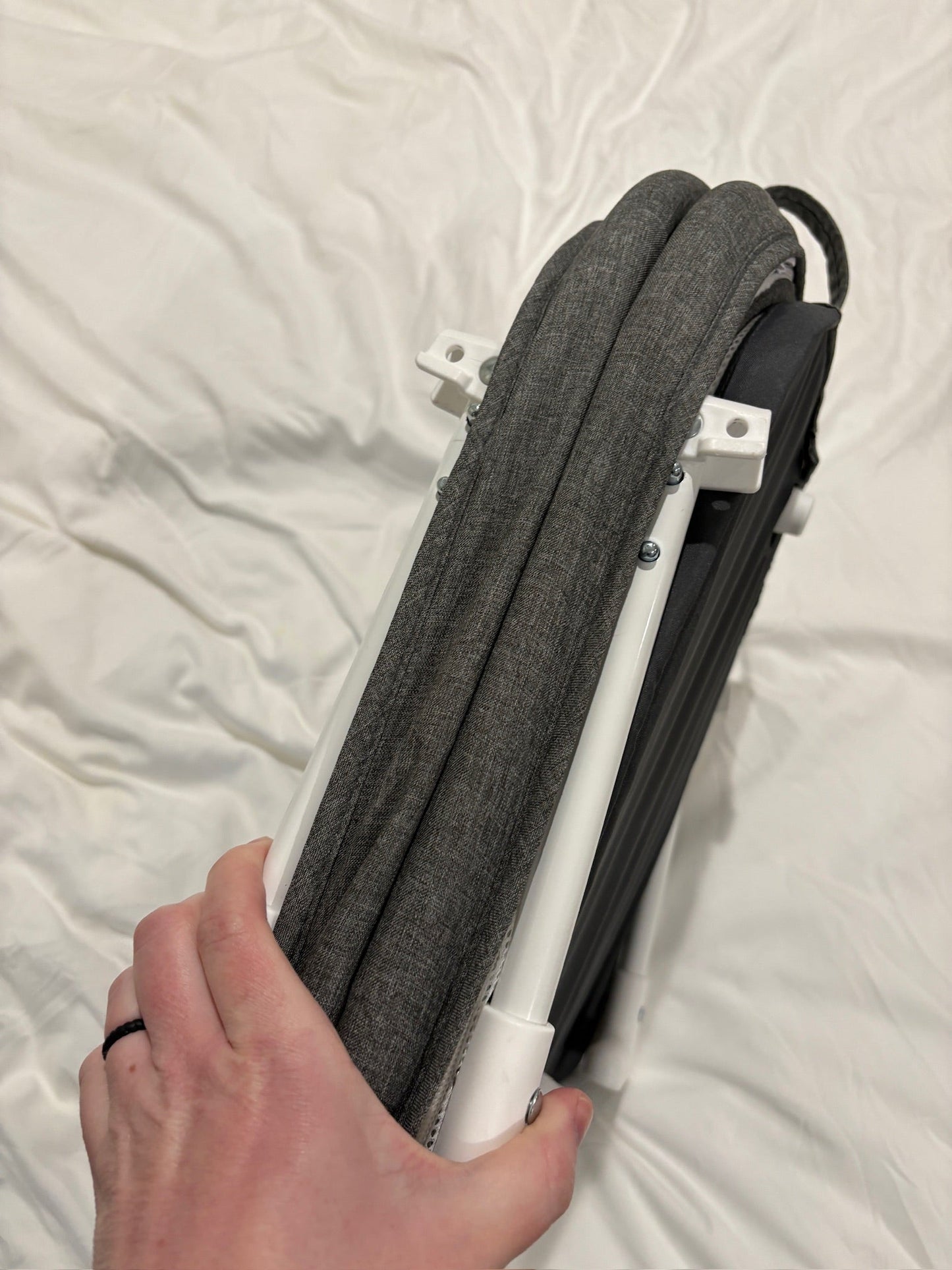 Seller #105 - Gray Baby Delight Snuggle Nest Portable Bassinet GUC