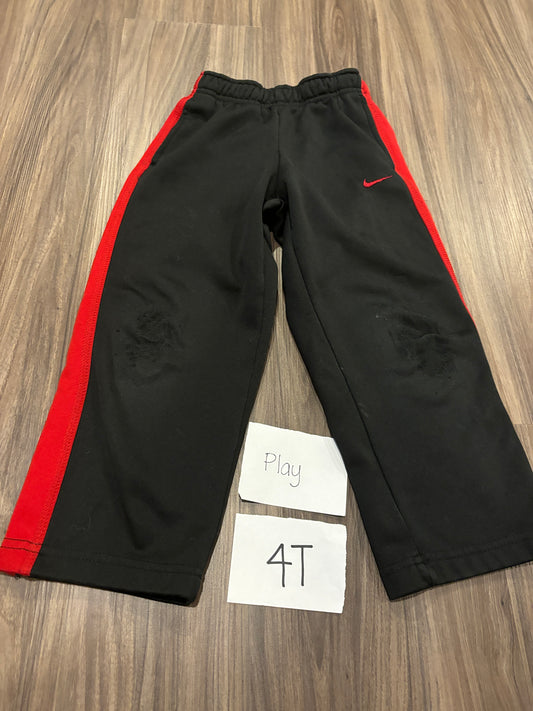 #98B - 4T - Nike - Black Pants w/Red Stripes - Play for wear on knees