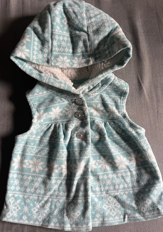 Seller #13 Carter’s girls 9 months fleece hooded snowflake vest