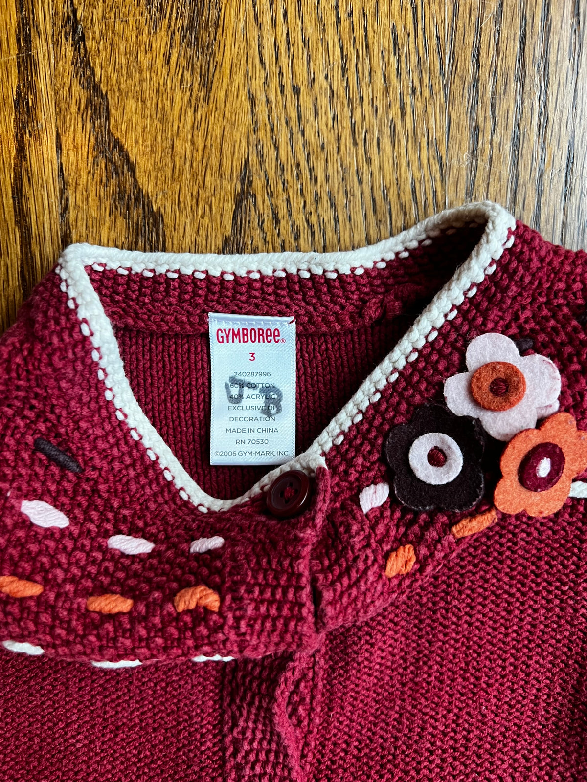 Seller #115 - Gymboree Girls 3T Burgundy Cardigan Sweater, GUC