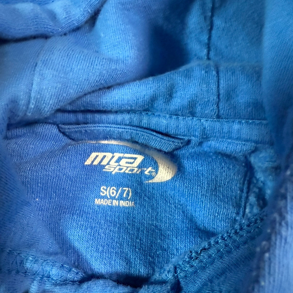 #155 Boys blue hoodie, size 6/7