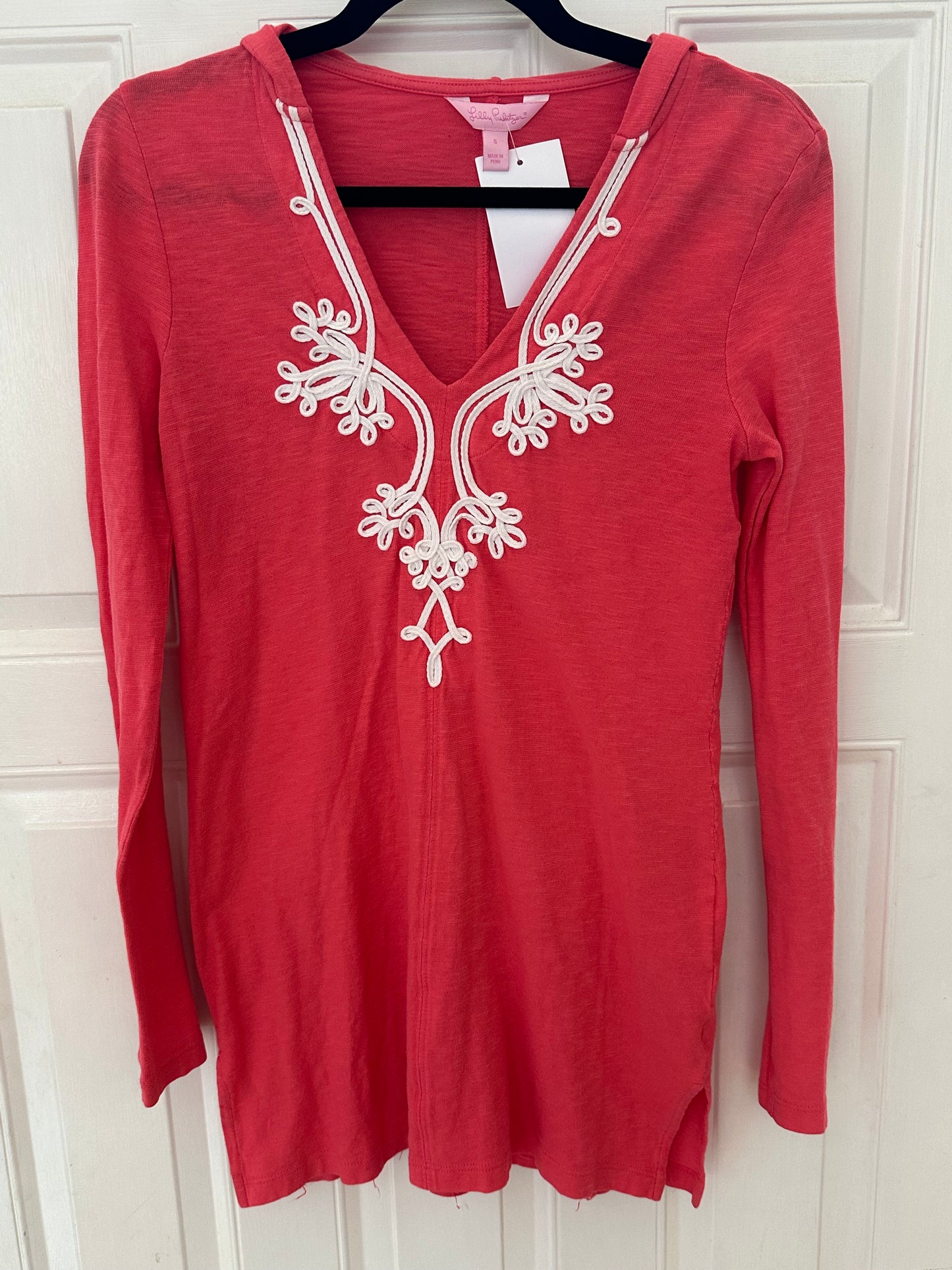 Lilly Pulitzer Pink Tunic Sz Small Cotton Top Hooded