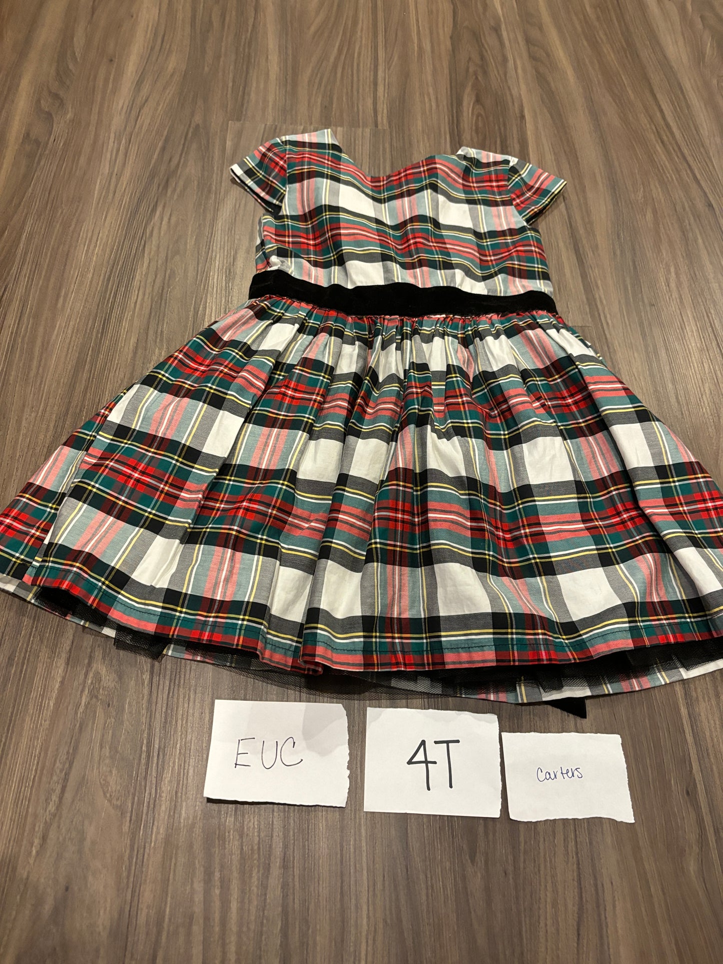 #138 - 4T - EUC Carters - Holiday Plaid Dress - PU 45236