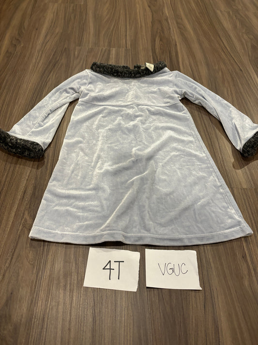 #138 - 4T - VGUC Plue Velvet LS Dress - PU 45236