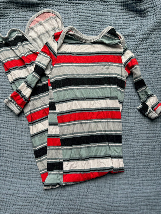 Seller 128 - REDUCED Little Sleepies Winter Stripes Newborn Gown