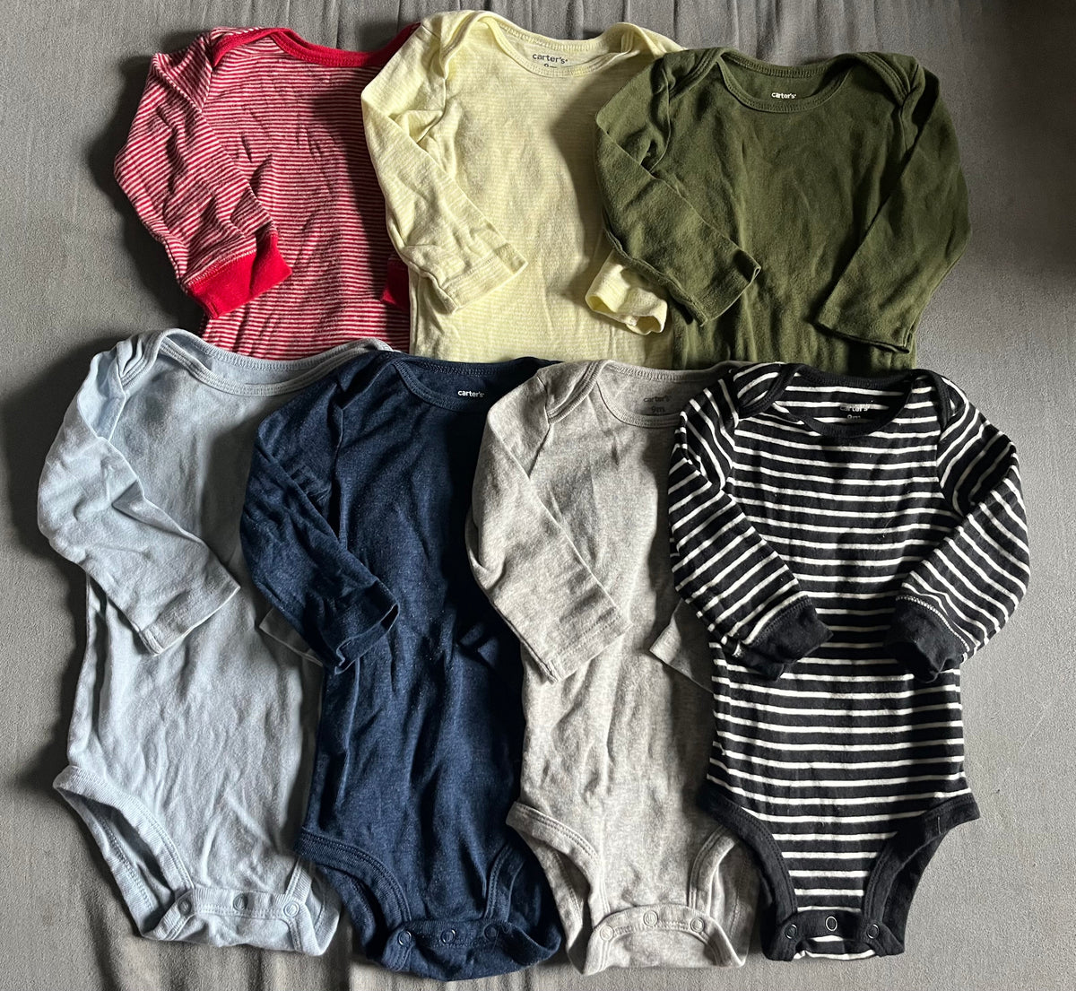 Seller #13 Carter’s boys 9 months long sleeve onesie bundle of 7