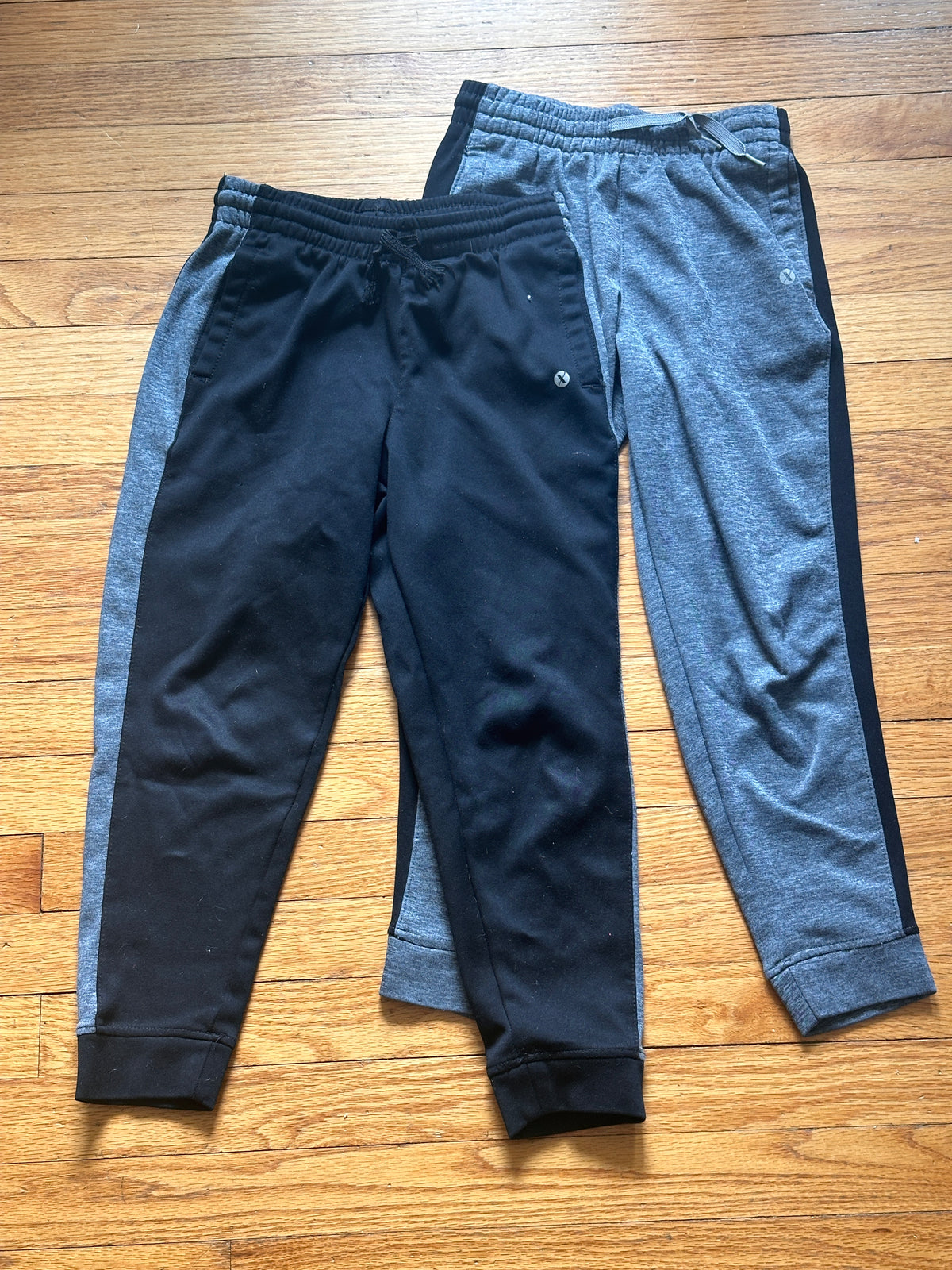 #163 Set of 2 Jogger Sweatpants (gray and black) - size 8 - VGUC