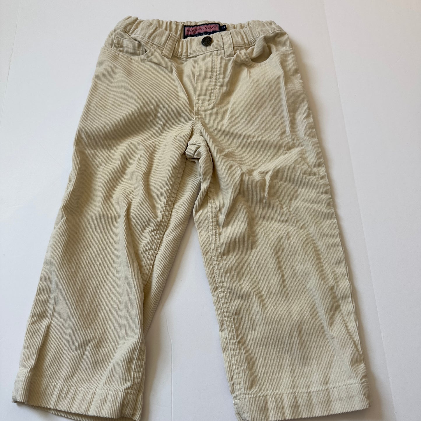 #86B Vineyard Vines Cream Cord Pants Boys 3t