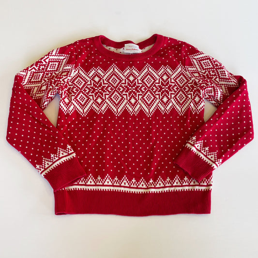 #118 | Size 130 / 8 | Hanna Andersson Boys Fair Isle Red Christmas Sweater