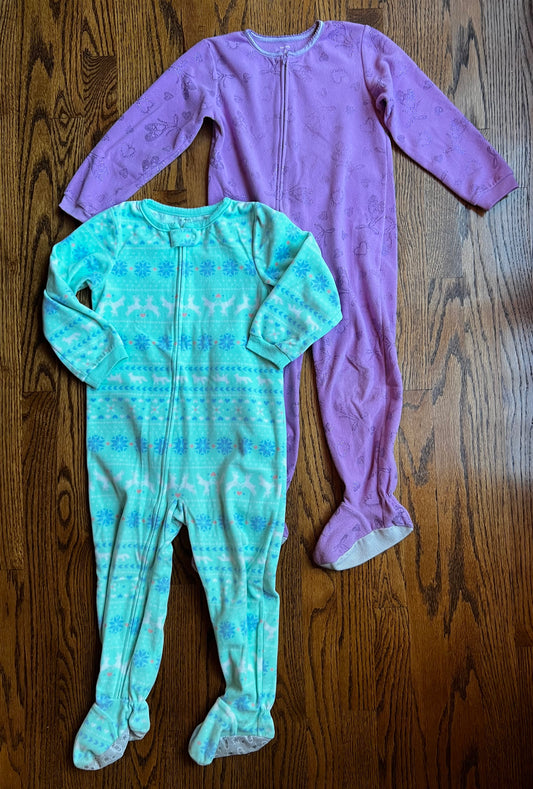 Seller #115 - Carter’s Girls 4T Fleece Footie Pajamas (2 Pairs), VGUC/GUC