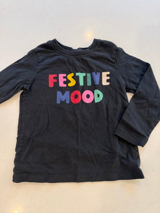 #9 Kids Size 4T Hanna Andersson "Festive Mood" Long Sleeve Shirt, GUC *REDUCED