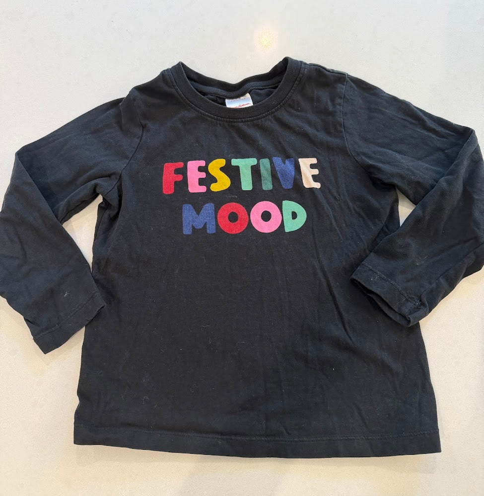 #9 Kids Size 5 Hanna Andersson "Festive Mood" Long Sleeve Shirt, GUC