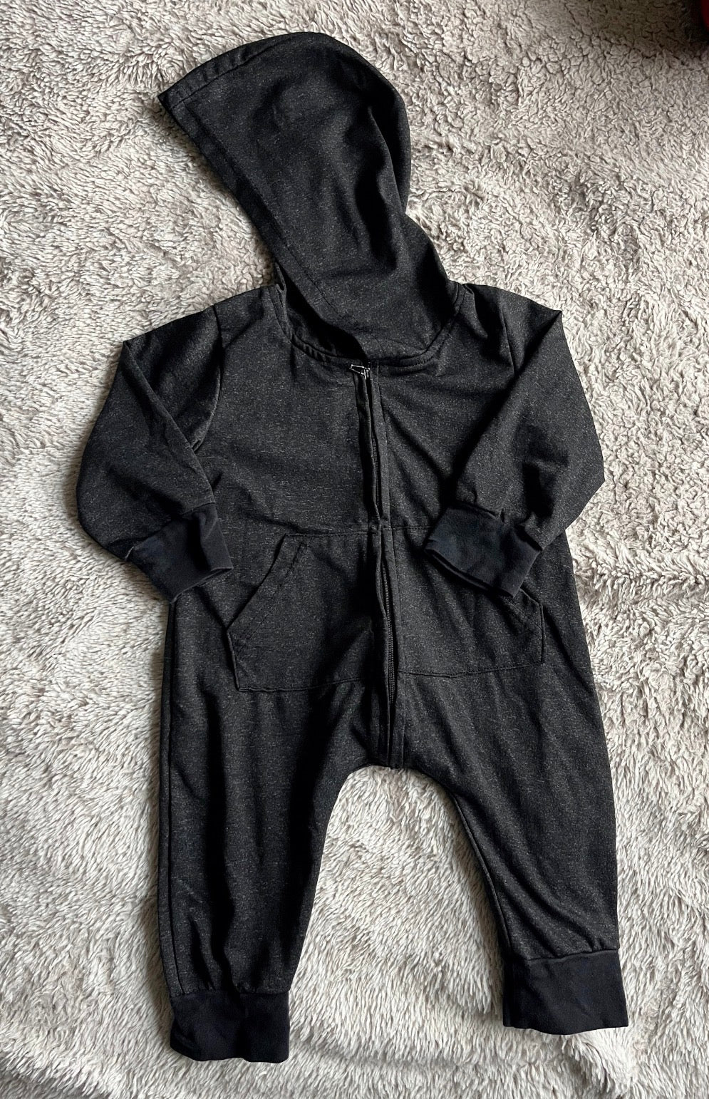 Seller #13 boys black romper- lightweight, fits like 6 months