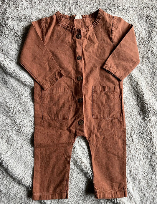 Seller #13 gender neutral size 80 (9 months) brown romper - lightweight