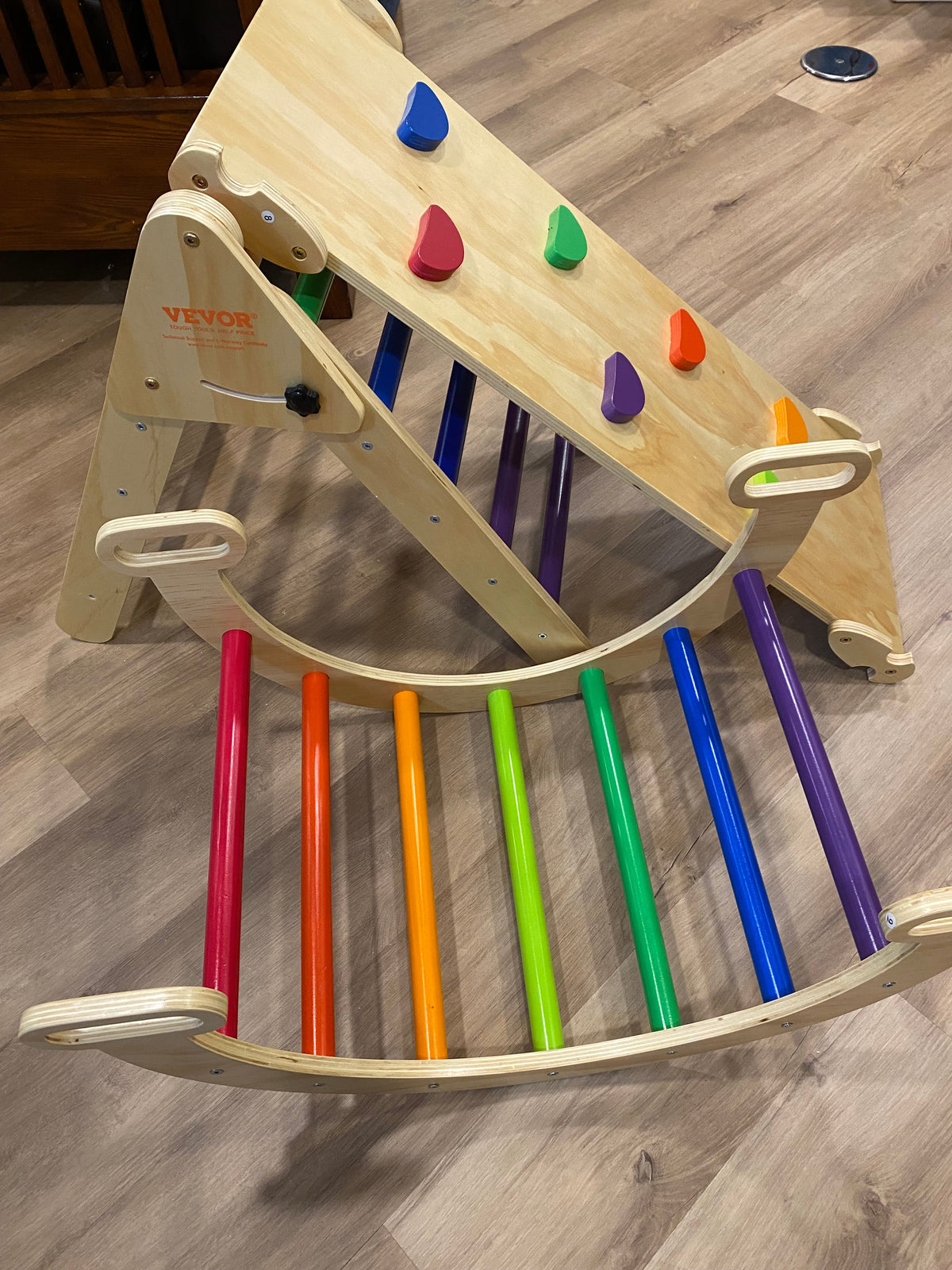 #59 toddler wooden climb/slide/rock set