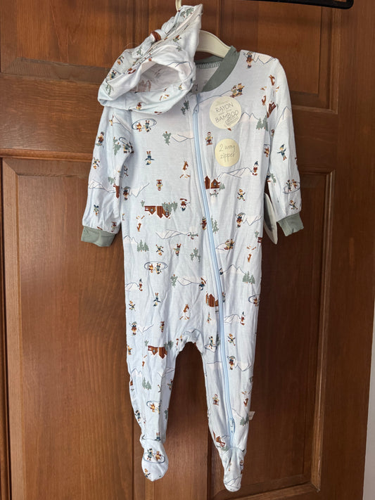 Seller-129 - NWT Milkberry 6-9 Month Bamboo Winter Theme Pajamas