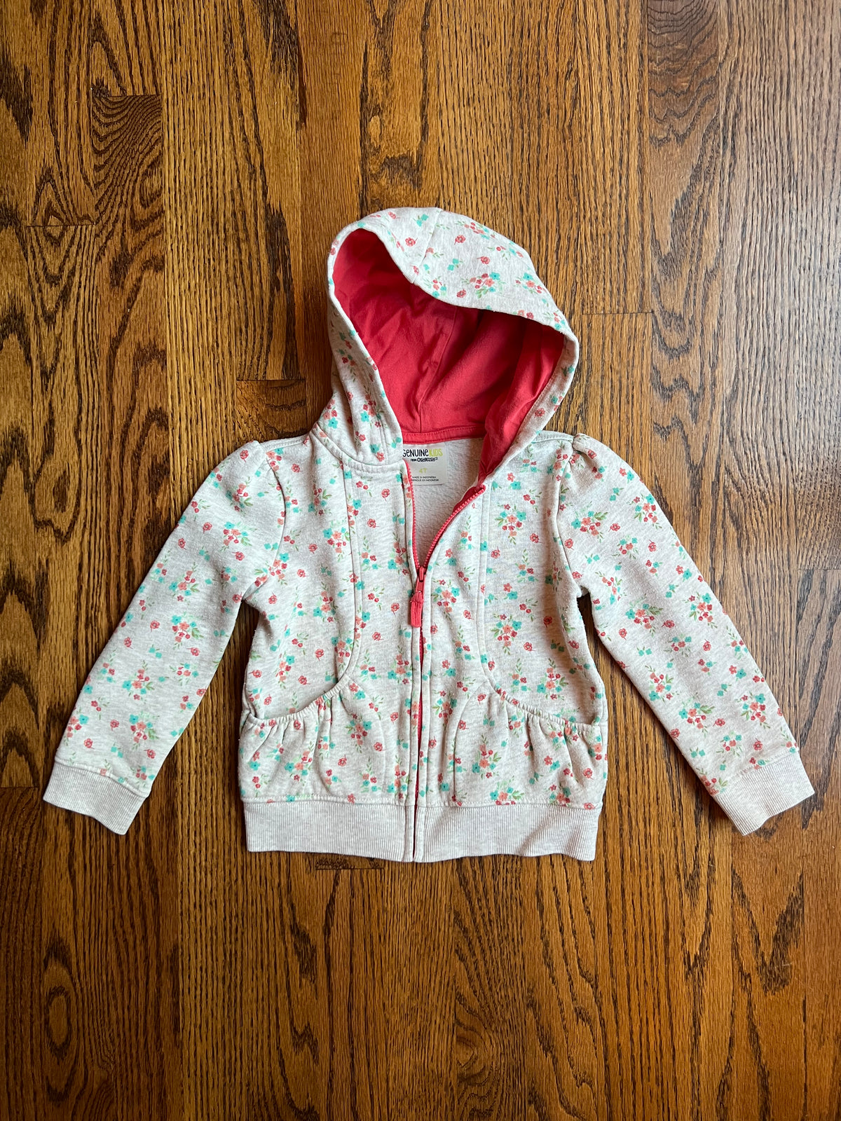 Seller #115 - OshKosh Girls 4T Zip Up Floral Hoodie, GUC