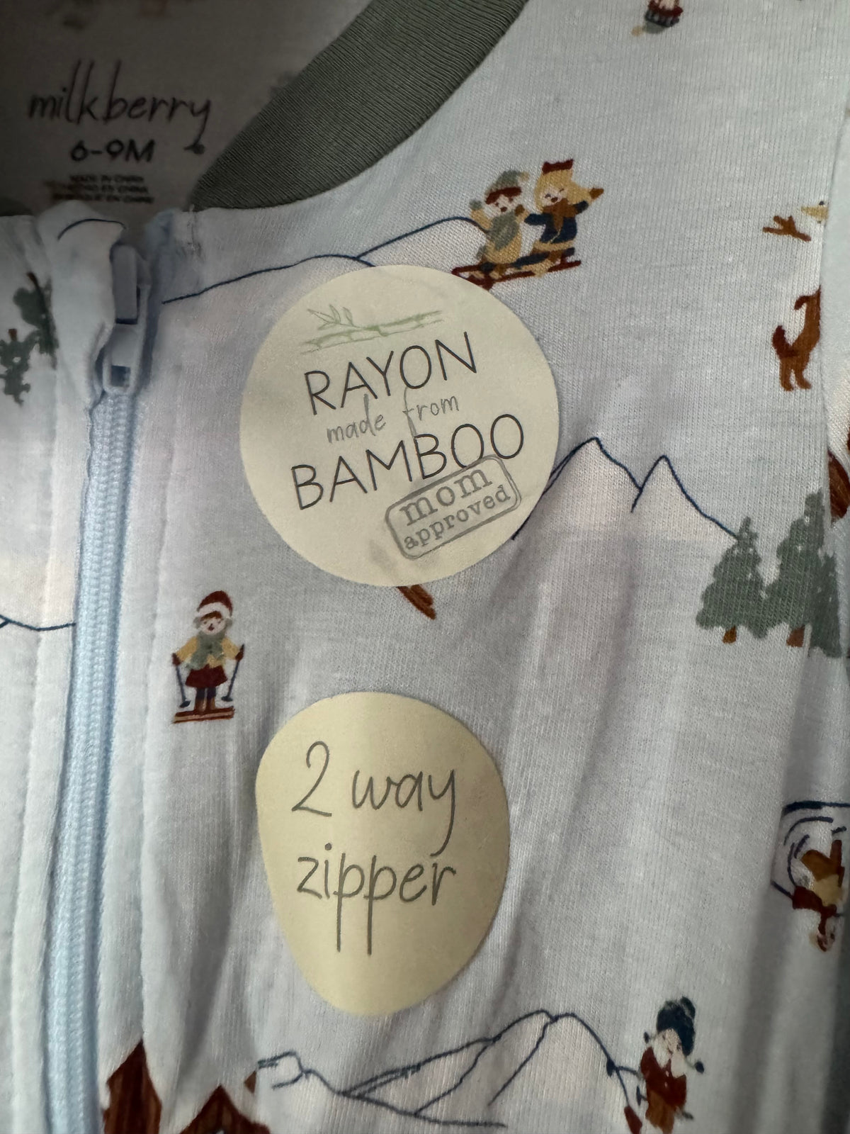 Seller-129 - NWT Milkberry 6-9 Month Bamboo Winter Theme Pajamas